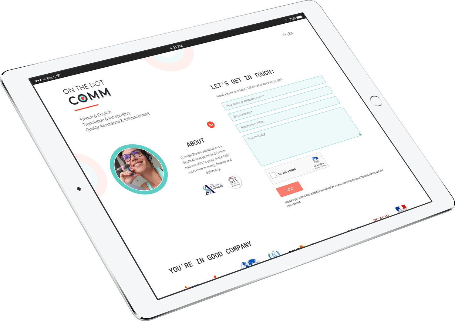 WEbdesign pour une traductrice